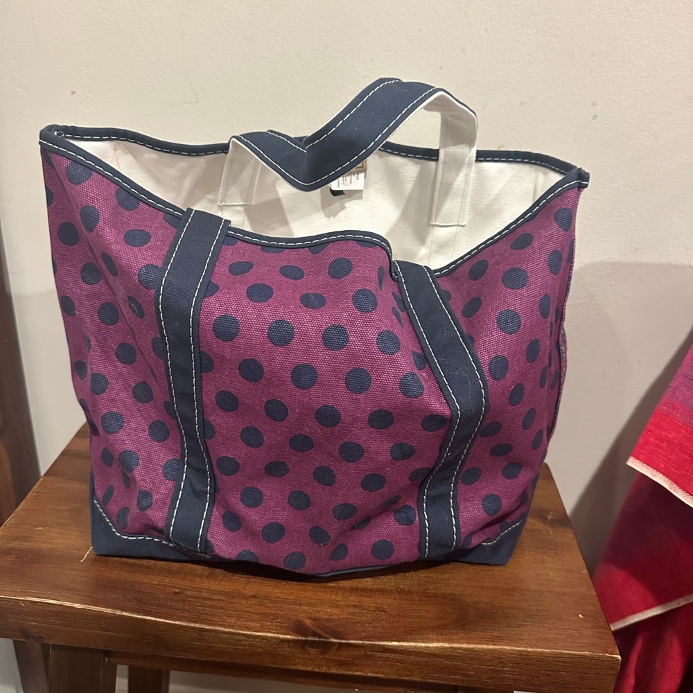 Rare Purple Dots LL Bean Boat & Tote